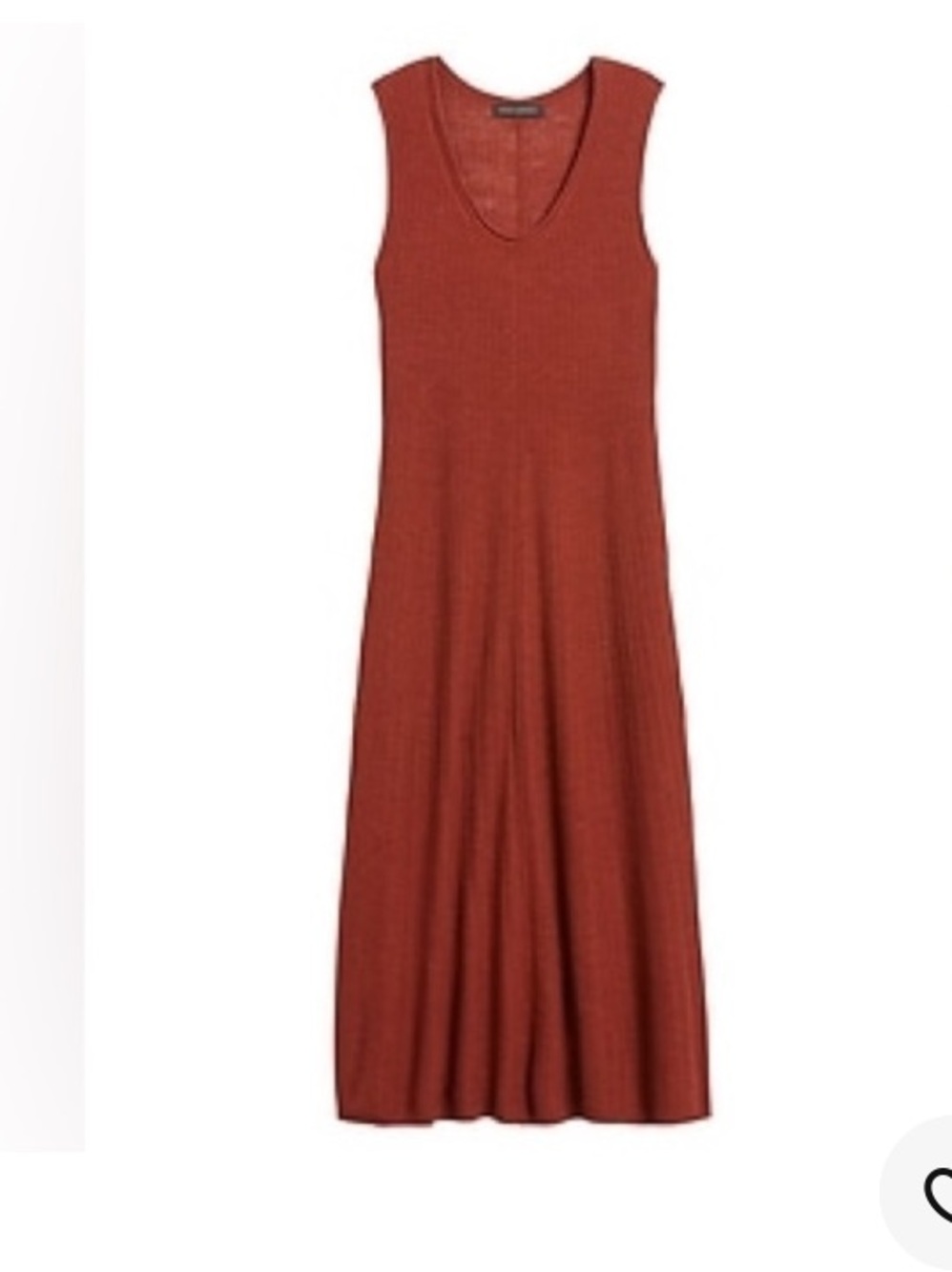 Banana Republic Linen blend Sweater dress sleeveless in burnt caramel sz L TALL